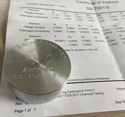 Mẫu chuẩn thành phần kim loại Nhôm Arconic SS-7021